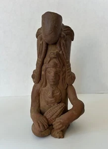 Pre-Columbian Shaman Effigy Clay Sitting Figurine - Picture 1 of 7