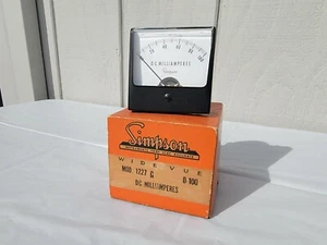 NOS Vintage SIMPSON  DC Ammeter Analog Panel Meter 0-100 Milliamperes 1227 - Picture 1 of 5