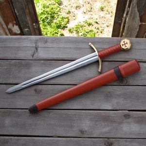 Medieval knight Full Tang Templar Sword With Scabbard. - Picture 1 of 4