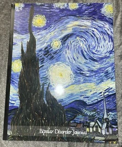 New Bipolar Disorder Journal Workbook Daily Tracker Van Gogh Starry Night - Picture 1 of 3