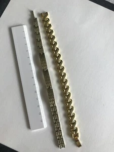 Lot Of 2 Fancy Gold Bracelets - REF59286 - Picture 1 of 7