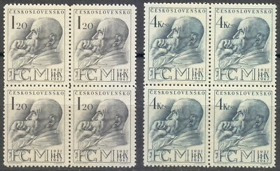 Checoslovaquia 1947 MNH Mi 523-524 Sc 334-335 Thomas Masaryk, filósofo ** Foto 1 de 2