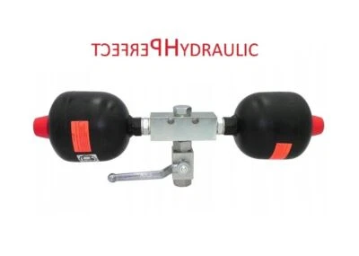 PERFECT HYDRAULIC Double hydraulic accumulator 0,16 - 1,4 Liters with ball valve 70/30 bar