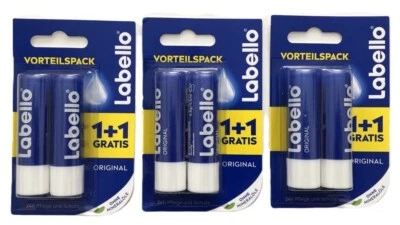3x 2 Labello Lippenpflegestift Original ohne Mineralöle 24H Pflege - Bild 1 von 3
