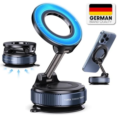 Handyhalter Auto Magnetisch MagSafe-kompatibel Vakuum Saugnapf Universal Schwarz - Bild 1 von 4