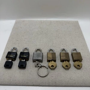 Miniature Master Padlocks, Some Vintage, Number 10 USA, Number 120 Taiwan - Picture 1 of 4