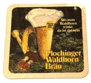 PLOCHINGEN PLOCHINGER WALDHORNBRÄU  BIER BIERDECKEL 50-60 Jahre alt - Picture 1 of 2