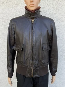vintage USA Jacket Flying Intermediate Type G-1 Leather Aviator USN 70s 44 - Picture 1 of 24