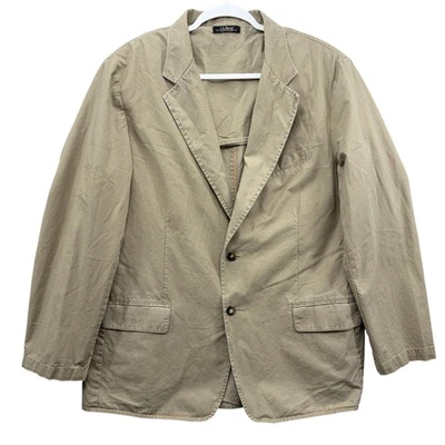 L.L.Bean Blazer Mens 46 Regular Khaki Cotton Two Button Sport Coat Unstructured - Image 1 of 4