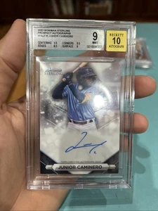 2023 Bowman Sterling Junior Caminero Auto 10 BGS 9 Prospect Tampa Bay Rays - Picture 1 of 1