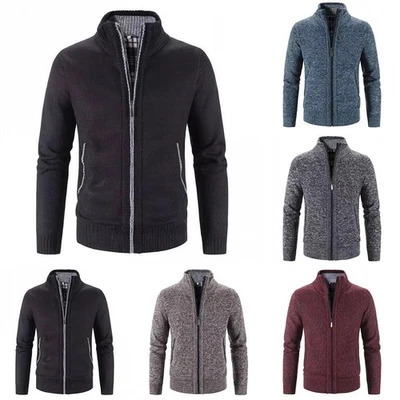 Winterfertige Herren Strickjacke mit Reißverschluss dicker Pullover Cardigan St - Bild 1 von 4