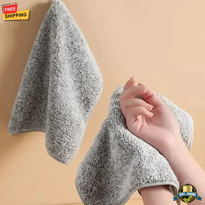 Toallas de cocina de carbón de bambú absorbentes grises de 25 cm x 25 cm 5 piezas NUEVAS Foto 1 de 4