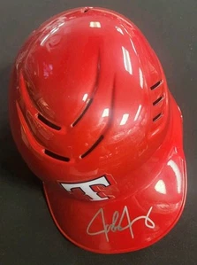 Josh Jung Signed Authentic Fullsize Texas Rangers Red Batting Helmet JSA QQ73440 - Picture 1 of 5