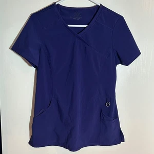 Cherokee Infinity Damen lila Mock Wrap Scrub Top Kurzarm Größe S - Bild 1 von 6