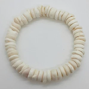 LARGE 11mm PUKA SHELL STRETCH BRACELET FITS 8" WRIST - Picture 1 of 2