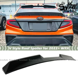 FOR 2022+ SUBARU WRX VB JDM GLOSS BLACK V STYLE REAR ROOF SPOILER WING VISOR LID - Picture 1 of 6