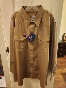 Lapco FR Western Pear Snap Buttons Work Shirt Sand/khaki Size 3XL New With Tags - Picture 1 of 6