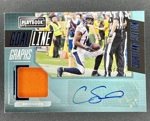 2020 Panini Playbook Courtland Sutton Goal Line Graphs Blue Auto Patch /49 - Picture 1 of 1