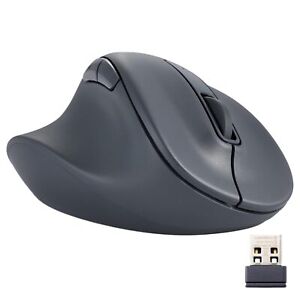 Left Hand Wireless Ergonomic Mouse 2.4GHz with Mini USB Receiver Silent Click...