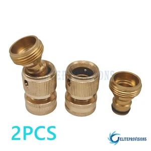3/4" Garden Hose Quick Connect Water Hose Fit Brass Female Male Connector Set US - Picture 1 of 7