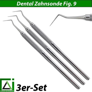 Zahnsonde 9 Zahnarzt Diagnostische Sonde Mundhygiene Zahnreiniger Zahnpflege 3er - Picture 1 of 6