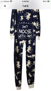 Butt Flap Long John Pajama Size 2T NWTS!Flapjack Blue Moose Cabin Lodge Lazy One - Picture 1 of 13