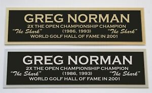 Greg Norman nameplate for signed autographed golf ball photo or display case