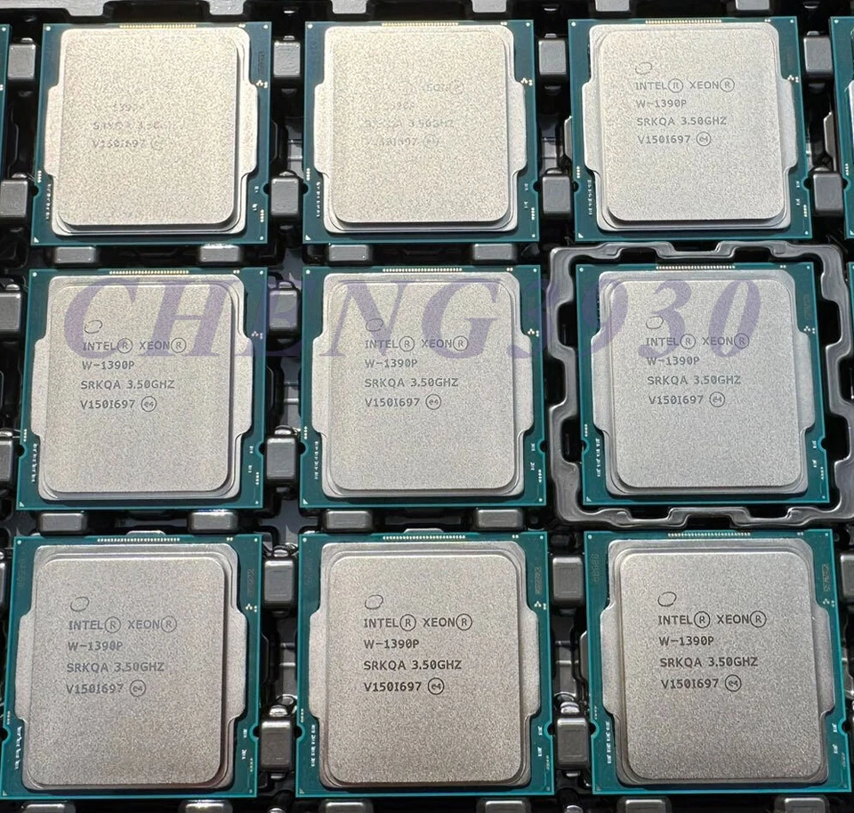 Intel Xeon W-1390P SRKQA 8-core 16-thread 3.50GHz LGA-1200 SRKQA CPU processor - Image 1 of 1