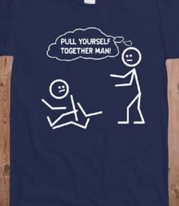 Pull yourself together Mann T-Shirt Tee lustig Strichmännchen defekt - Bild 1 von 1