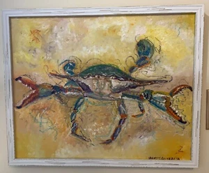 Blue Crab, Oil Painting, Ocean Art, Beach House Arts - Picture 1 of 24