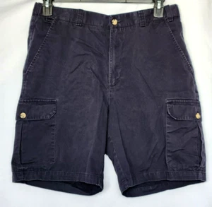 Pantaloncini cargo piatti da uomo Goeffrey Beene taglia 34 blu navy - Foto 1 di 13