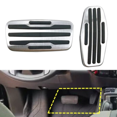 STEEL AT GAS BRAKE PEDAL COVER KIT FOR GMC SIERRA 1500 2500HD 3500HD 2020-2024 - Image 1 of 3