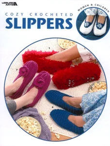 Cozy Crocheted Slippers Book by Leisure Arts - Picture 1 of 2