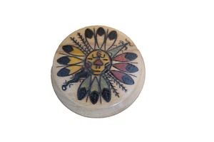 Laser Engraved Native American Design Wooden Trinket Lidded Jewelry Box - Picture 1 of 2