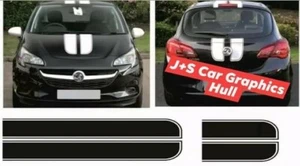 VAUXHALL CORSA Bonnet OTT VIPER Stripes Decals Stickers Graphics FREE P&P - Picture 1 of 2