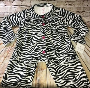 Carters Girls 2pc Pajama Set Choose Sz 4 or 5 Black & White ZEBRA Sleepwear PJs - Picture 1 of 15