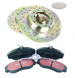 FRONT PERFORMANCE RECOVERY BRAKE DISCS & EBC PADS FOR DEFENDER 90 - Picture 1 of 1