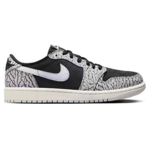 Nike Air Jordan 1 Retro Low OG Black Cement Elephant Sneakers CZ0775-001 Womens - Picture 1 of 12