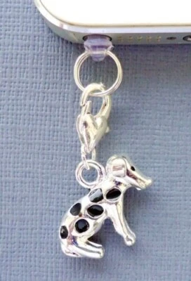 Dalmatiner Hund Handy Anhänger Anti Staubdicht Stecker Ohr Klinke Kappe M11 - Bild 1 von 2