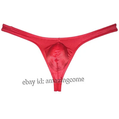 Genial Tanga Brillante Para Hombre Ropa Interior Aspecto Húmedo Bolsa Abultada T-back Jockstrap Foto 1 de 4