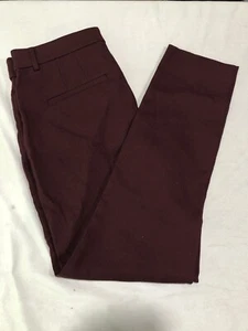 LOFT Women's Wine Flat Front Slim Dress Pants Size 8 - Picture 1 of 10