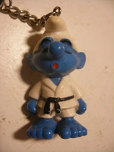 PVC Puffi SMURF SCHLUMPF ancien Schtroumpf Publicitaire Judoka ABILIS 1992 - Picture 1 of 1