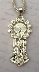 NEW Our Lady of Guadalupe Pendant Medal w 16" chain + 3" extender - Picture 1 of 7