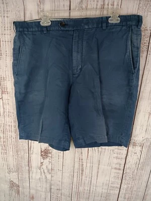 Pantalones Cortos Brooks Brothers Para Hombre 38 Azul Lino Mezcla Algodón Chino Frente Plano Golf Foto 1 de 4