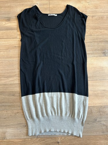 Abito maglione T Alexander Wang donna L nero grigio lana misto seta manica berretto