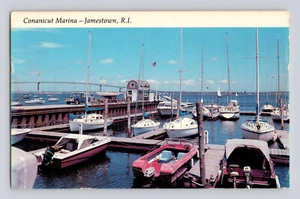 AK Rhode Island Jamestown RI Conanicut Marina Boote 1970er unbespielt Chrom - Bild 1 von 2