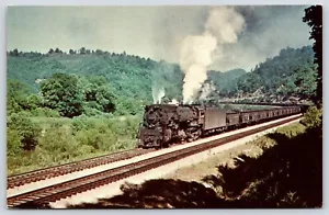 Chesapeake e Ohio 2741 Berkshire 2741 treno locomotiva cartolina d'epoca - Foto 1 di 2