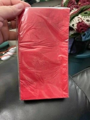 Touch of Color Classic Red Guest Towel Napkins 16Ct 3 Ply 12-7/8"X 16" New!!! - Image 1 of 2