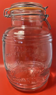 Tarro de vidrio transparente estilo barril galleta 3 cuartos alambre paca harina caramelo Foto 1 de 4