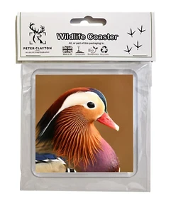 Wildtiere Getränk Untersetzer Geschenk umweltfreundliche Verpackung: Mandarine Ente Vogel Tier - Bild 1 von 5